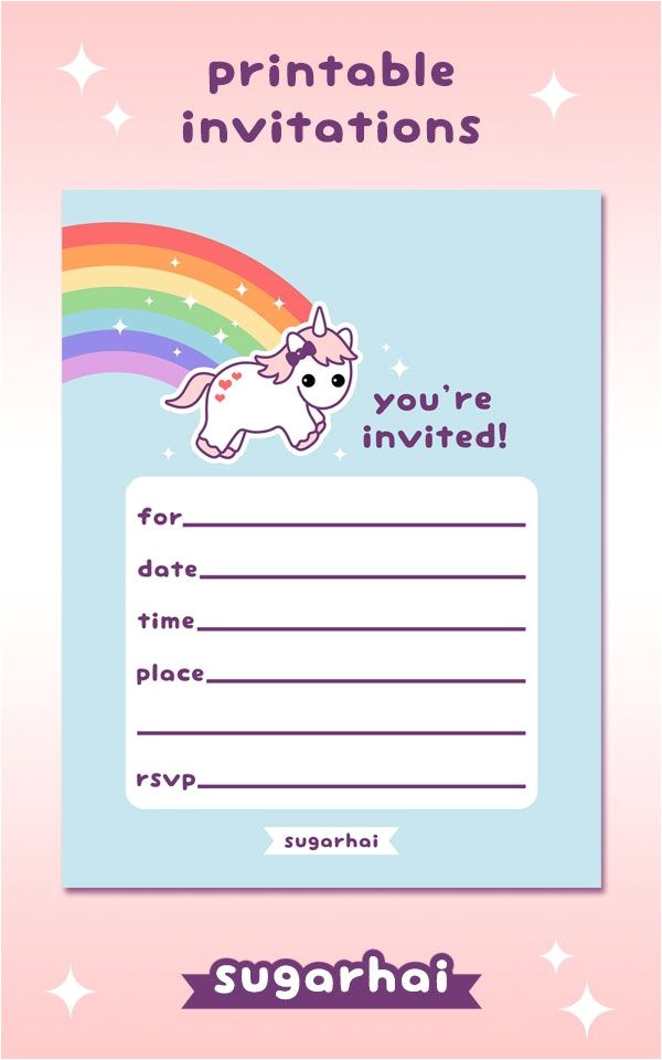 Free Unicorn Invitations for Birthday Party 17 Best Images About Rainbow Unicorn Party On Pinterest