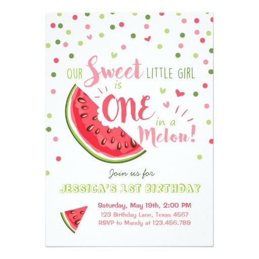 Free Watermelon Birthday Invitations Watermelon Birthday Invitation Melon Summer Party