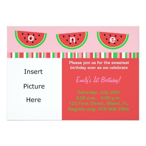 Free Watermelon Birthday Invitations Watermelon Birthday Party Invitation