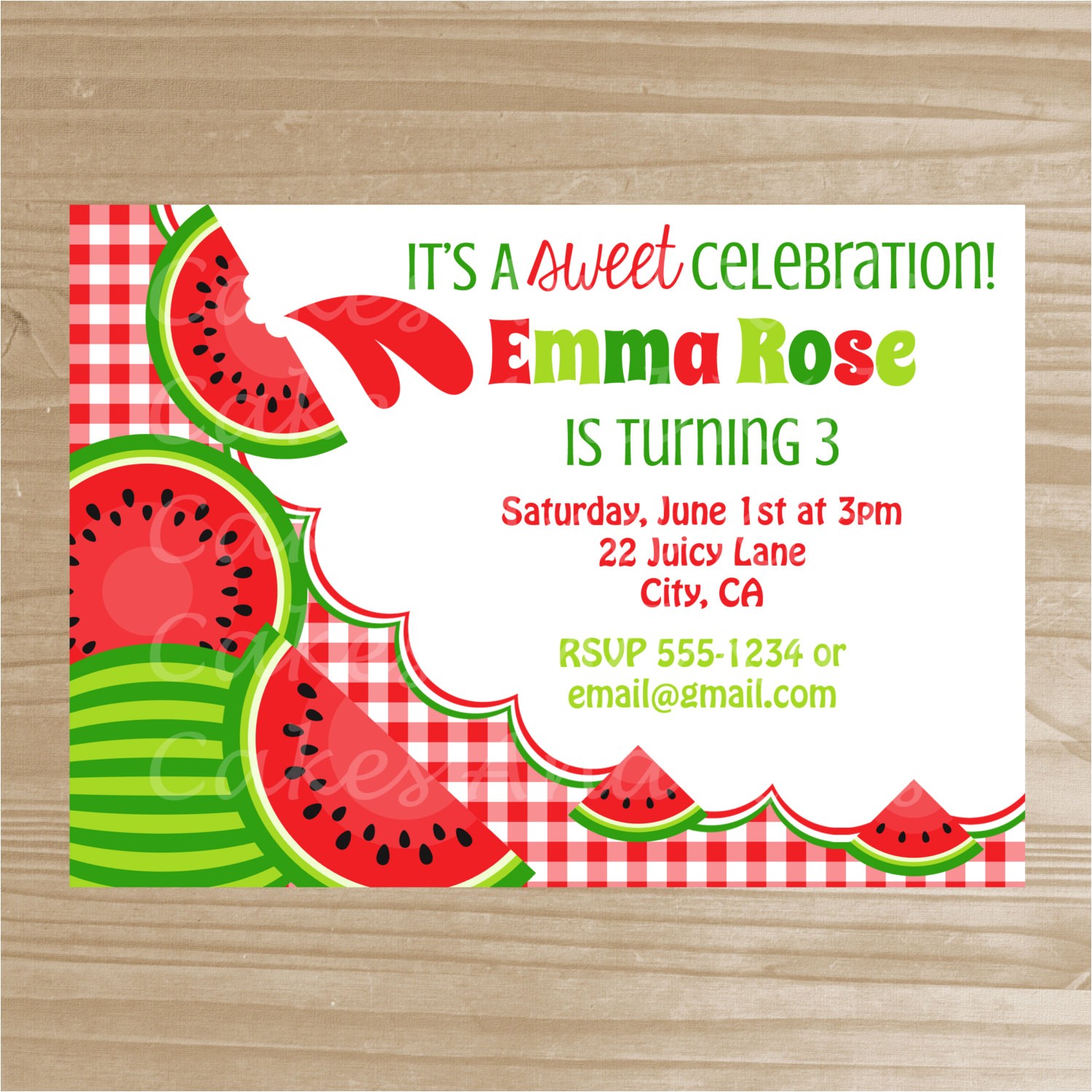 Free Watermelon Birthday Invitations Watermelon Invitation Watermelon Printable by