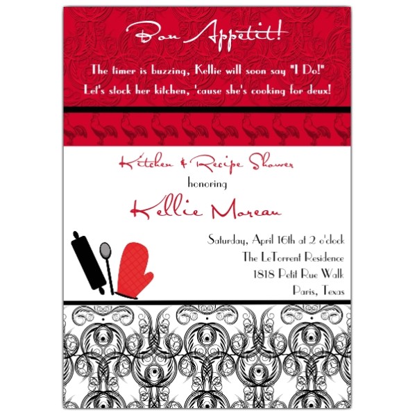 French Country Bridal Shower Invitations French Country Kitchen Shower Invitations