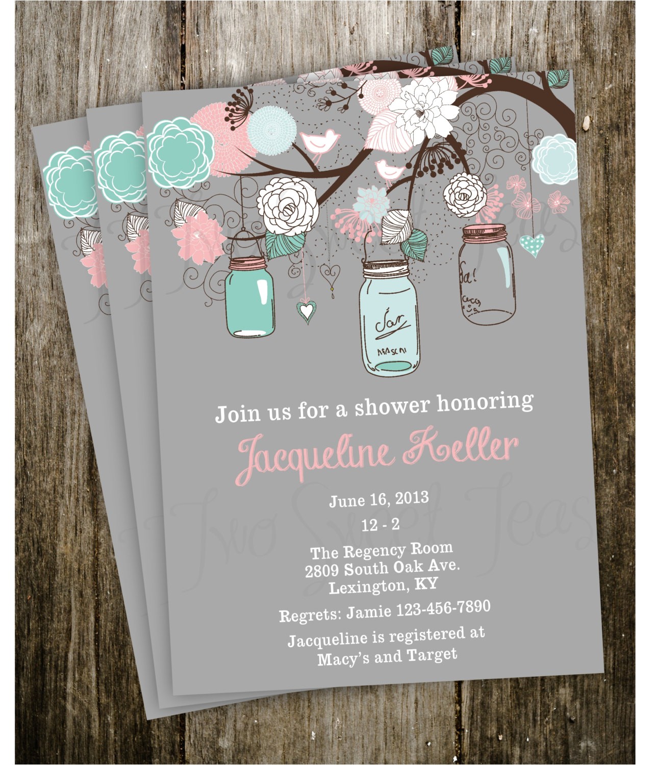 French Country Bridal Shower Invitations Vintage Shabby Chic French Country Mason Jar Shower Baby