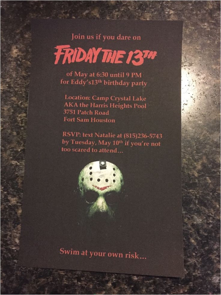Friday the 13th Birthday Party Invitations 32 Best Eddy 39 S Friday the 13th 13th Birthday Images On