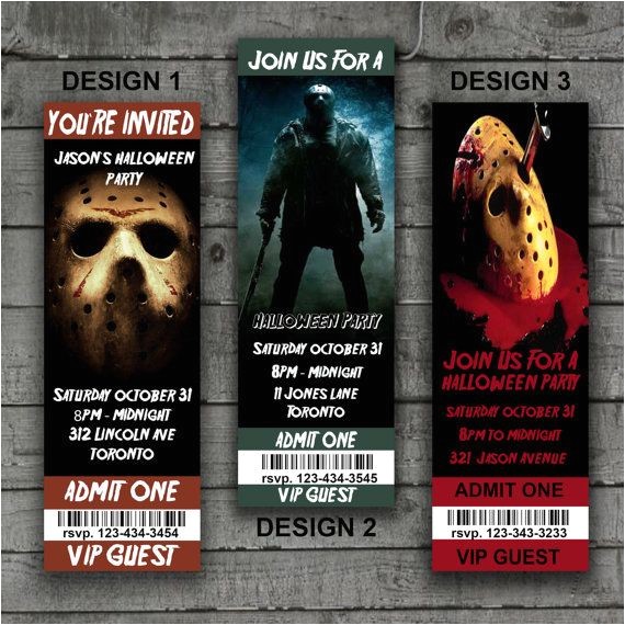 Friday the 13th Birthday Party Invitations Friday the 13th Halloween Invitations Halloween Party