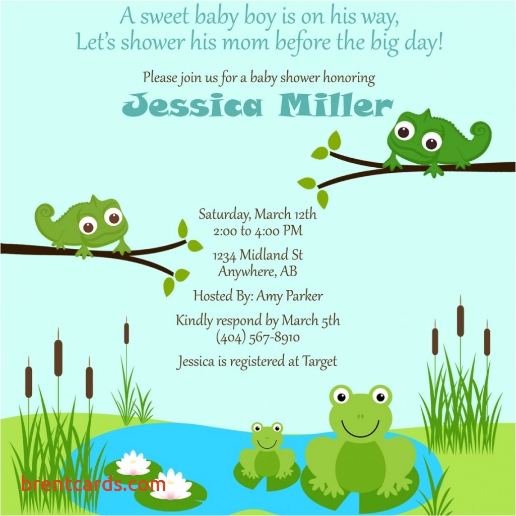 Frog themed Baby Shower Invitations Frog themed Baby Shower Invitations