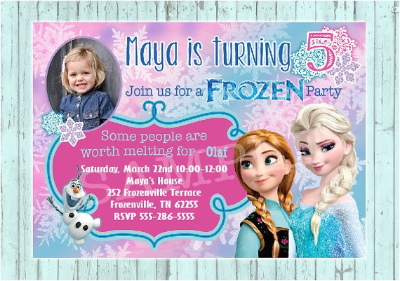 Frozen Customized Birthday Invitations Items Similar to Frozen Birthday Invitation Custom
