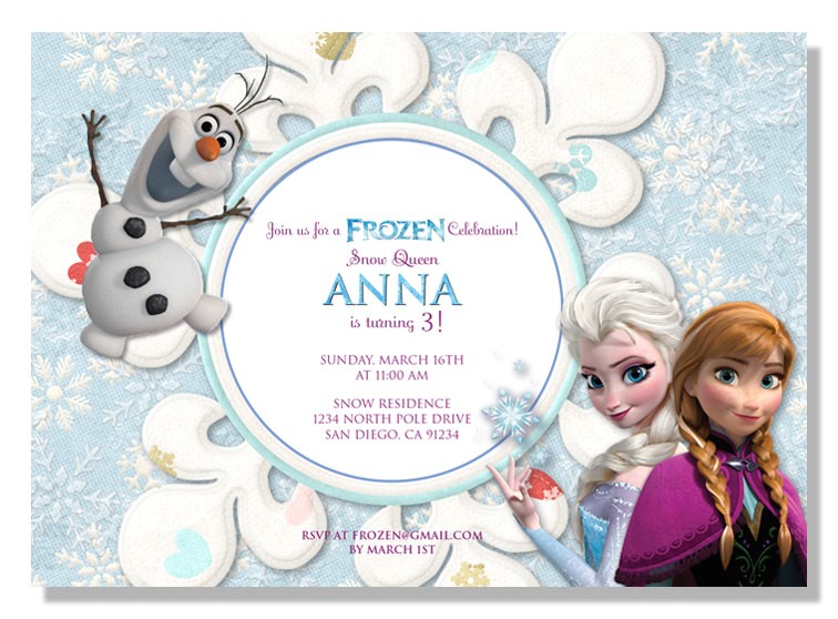 Frozen Electronic Birthday Invitation Frozen Birthday Invitations Digital File