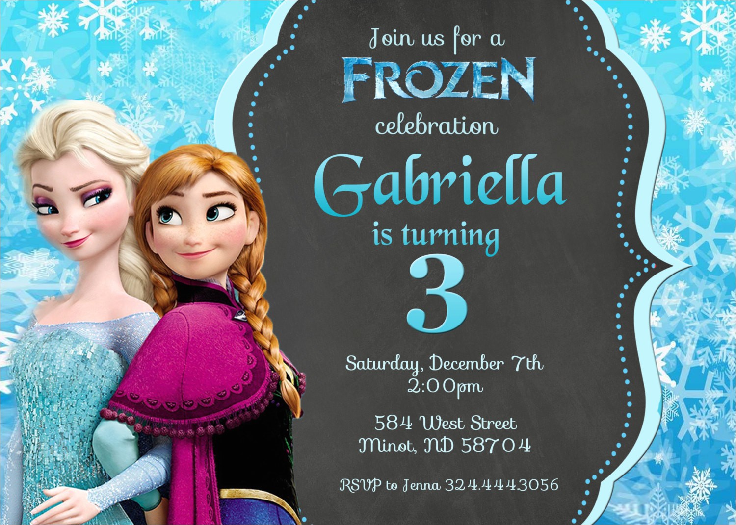 Frozen Electronic Birthday Invitation Frozen Invitation Frozen Birthday Invitation by
