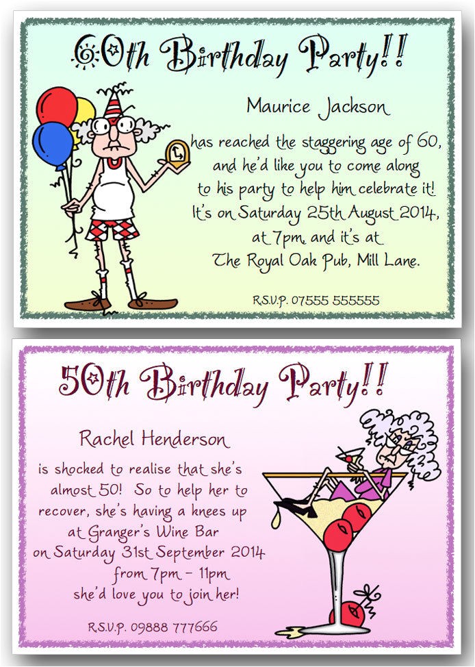 Funny 70th Birthday Invitation Wording 40th 50th 60th 70th 80th 90th Personalised Funny Birthday