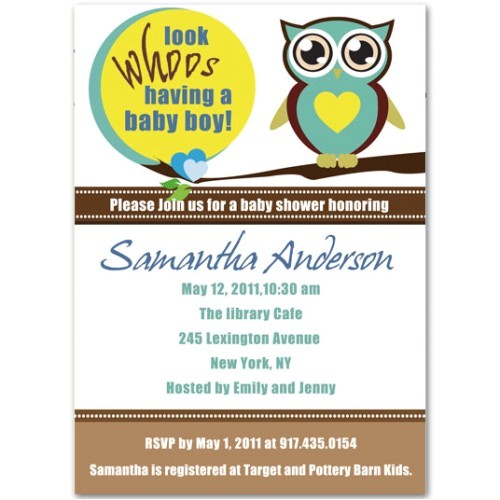 Funny Baby Shower Invite attractive and Funny Owl Baby Boy Shower Invitations Bs141