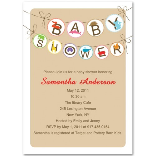 Funny Baby Shower Invite Wording Funny Trendy Animals Neutral Baby Shower Invitation Bs036