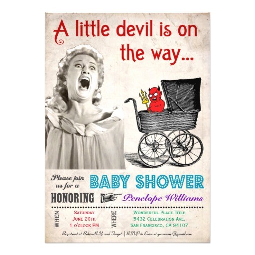 Funny Baby Shower Invites Funny Devil Baby Shower Invitations