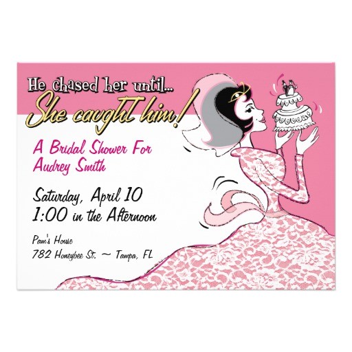Funny Bridal Shower Invites Funny Retro Bridal Shower Invitation Template 5" X 7