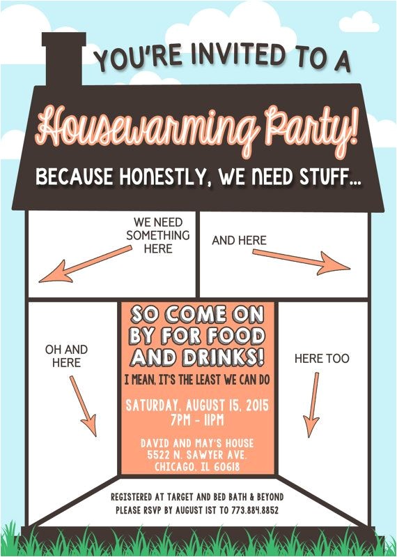 Funny Housewarming Party Invitations Funny Housewarming Invitation by Lilygramdesigns On Etsy