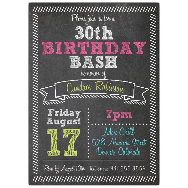 Funny Invitations for 30th Birthday Party Fun Sketch Typography 30th Birthday Invitations Paperstyle