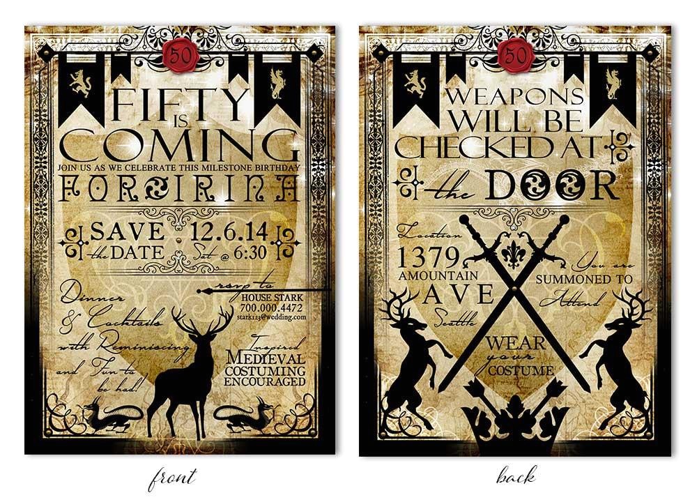 Game Of Thrones Birthday Invitation Template Game Of Thrones Birthday Invitation Odd Lot Paperie