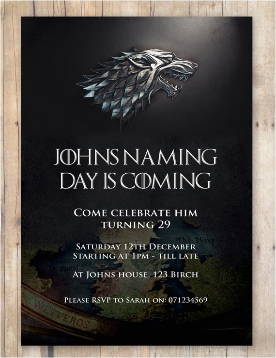 Game Of Thrones Birthday Invitation Template Katy Lilley On Etsy