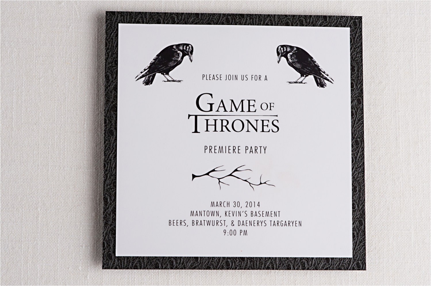 Game Of Thrones Birthday Party Invitations Game Thrones Party Invitation