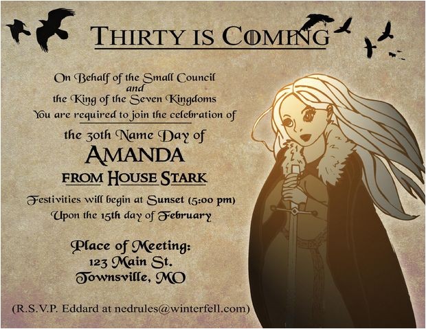 Game Of Thrones Party Invitation Template Game Of Thrones Party