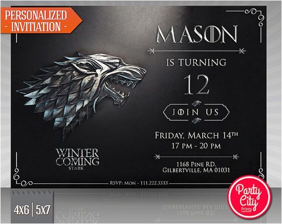 Game Of Thrones Party Invitation Template Hey I Found This Really Awesome Etsy Listing at S