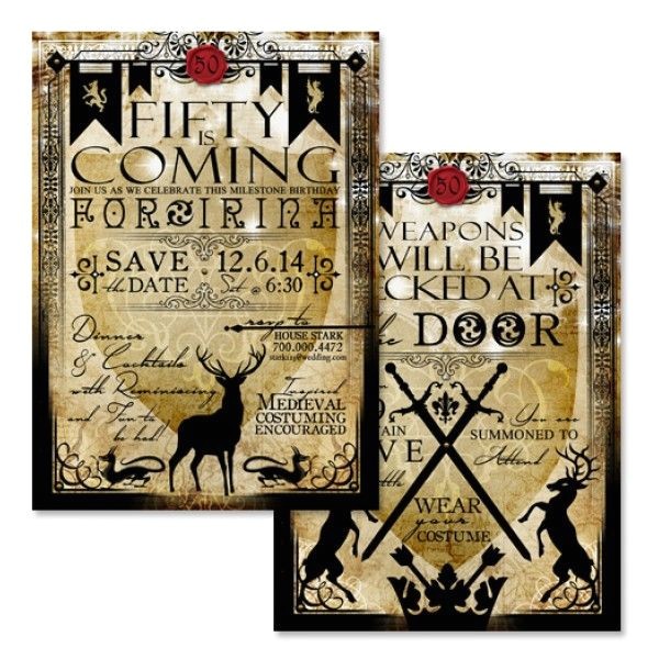 Game Of Thrones Premiere Party Invitation Game Of Thrones Birthday Invitation
