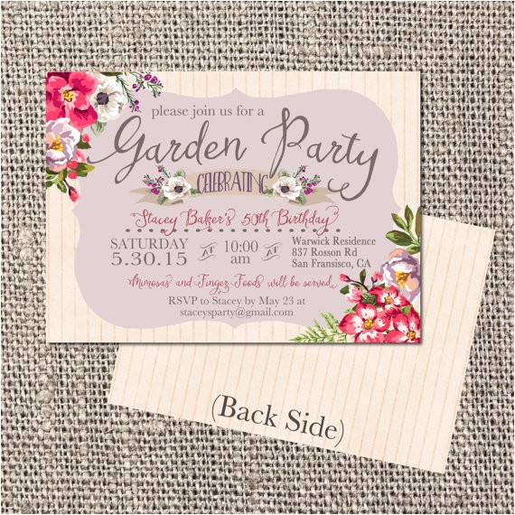 Garden Party Bridal Shower Invitation Wording Garden Party Invitation Bridal Shower by Artbyheartprints Garden Party Bridal Shower Invitation Wording Garden Party Invitation Bridal Shower by Artbyheartprints