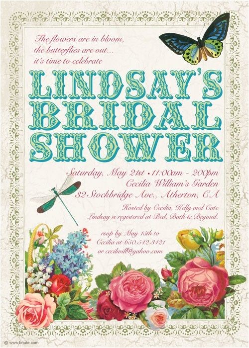 Garden Party Bridal Shower Invitations Victorian Garden Party Invitation Birthday Bridal or