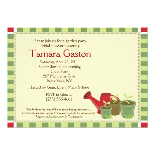 Garden Party themed Bridal Shower Invitations Bridal Shower Invitations Bridal Shower Invitations