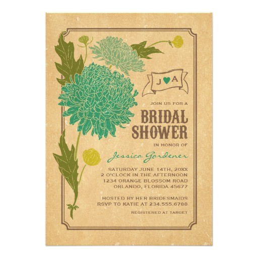 Garden Party themed Bridal Shower Invitations Vintage Floral Garden Party Bridal Shower Invite Zazzle