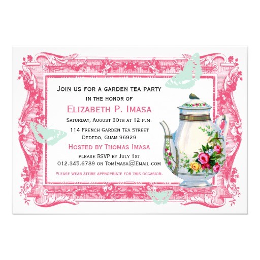 Garden Tea Party Invitation Ideas French Garden Tea Party 5×7 Paper Invitation Card Zazzle