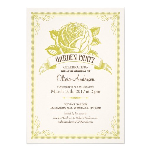 Garden Tea Party Invitation Ideas Garden Tea Party Invitations 5 Quot X 7 Quot Invitation Card Zazzle