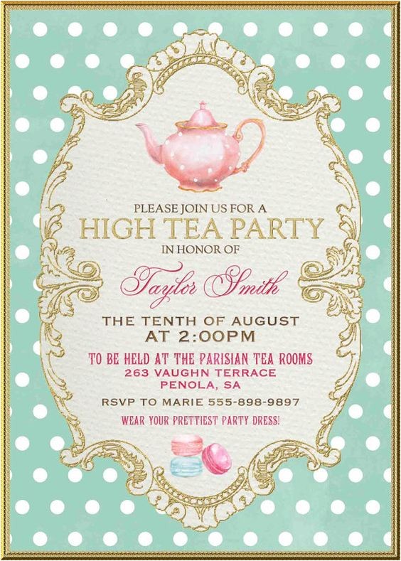 Garden Tea Party Invitation Wording Tea Party Invitation High Tea Bridal Shower Tea Digital
