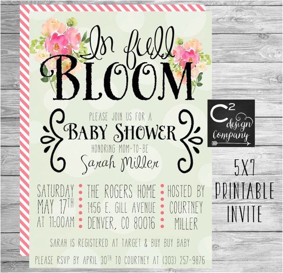 Garden themed Baby Shower Invitations Spring Baby Showers Ideas Girl Show with Spring themed