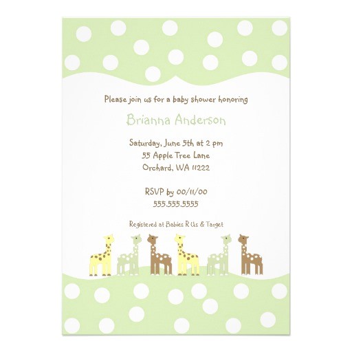 Gender Neutral Baby Shower Invitations Wording Giraffe Friends Baby Shower Invite Gender Neutral 5" X 7