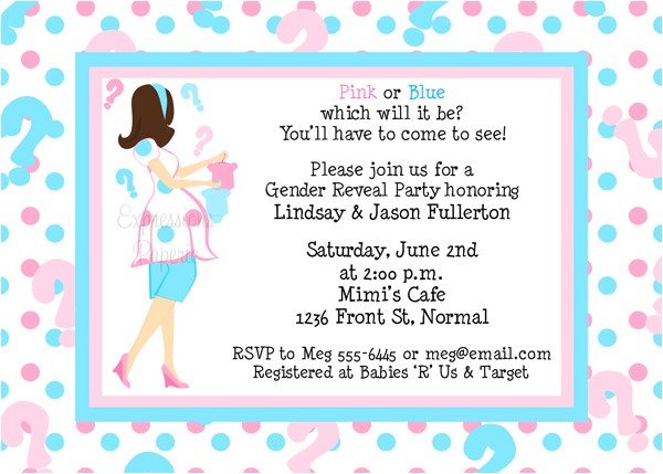 Gender Reveal Baby Shower Invitation Wording Gender Reveal Mommy to Be Baby Shower Invitations