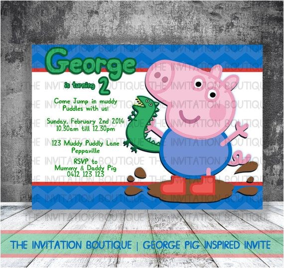 George Pig Birthday Party Invitations George Pig Dinosaur Invitation Peppa Pig by