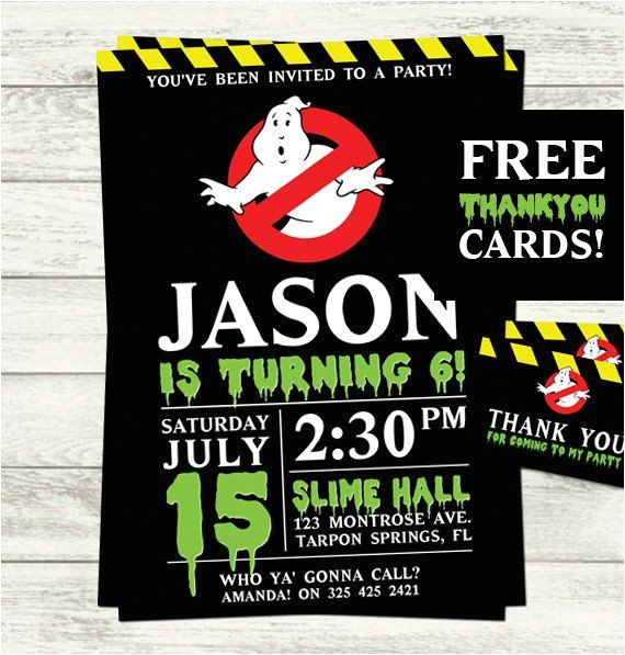 Ghostbusters Birthday Invitations Ghostbusters Birthday Party Invitations with by