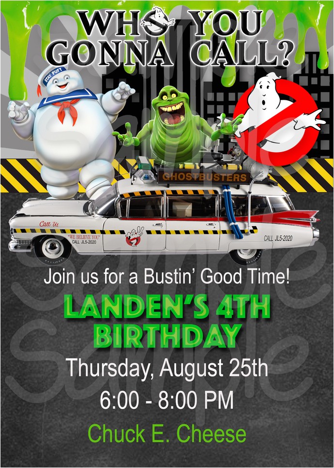 Ghostbusters Birthday Party Invitations Ghostbuster Birthday Invitation