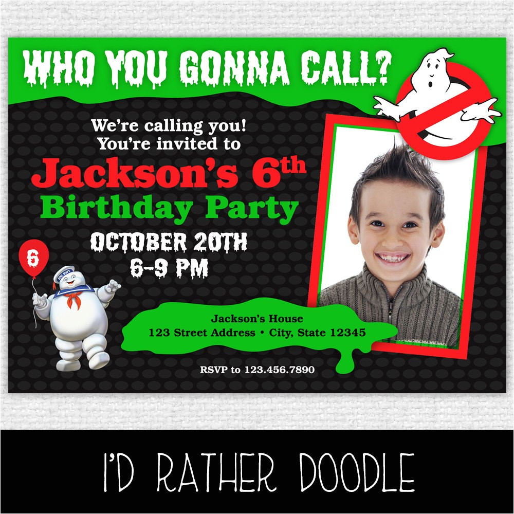Ghostbusters Birthday Party Invitations Ghostbusters Invitation Printable Ghostbusters Birthday