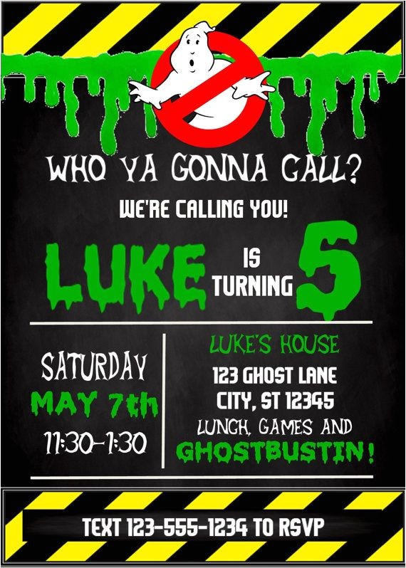 Ghostbusters Birthday Party Invitations Ghostbusters themed Birthday Party Invitation by