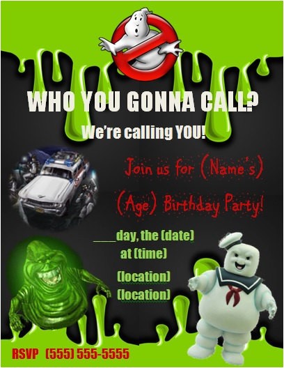 Ghostbusters Party Invitations Template Ghostbusters Birthday Party Invitation for Any Age Custom