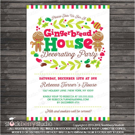 Gingerbread Birthday Party Invitations Gingerbread House Party Invitation Printable Gingerbread