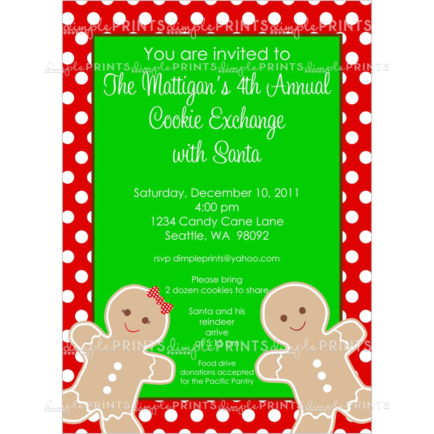 Gingerbread Birthday Party Invitations Gingerbread Man Printable Invitation Dimple Prints Shop