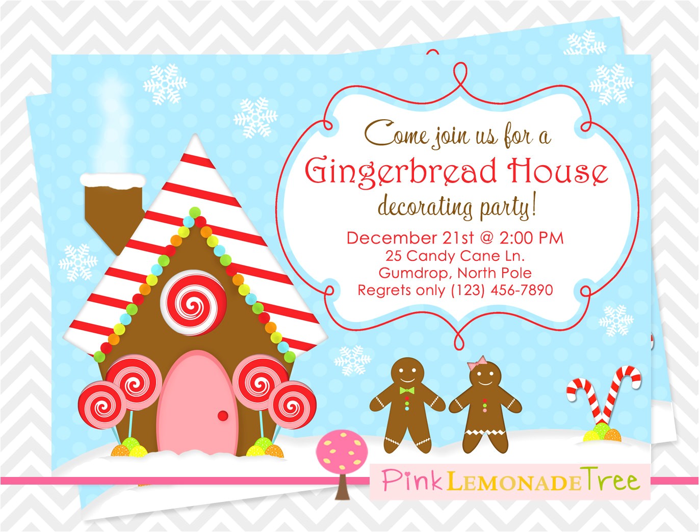 Gingerbread Man Birthday Party Invitations Gingerbread House Decorating Party Invitation by