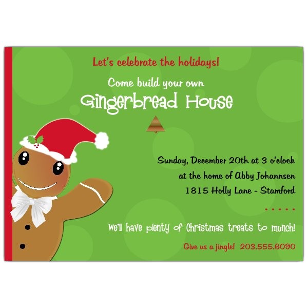 Gingerbread Man Birthday Party Invitations Gingerbread Man Kids Christmas Party Invitations Paperstyle