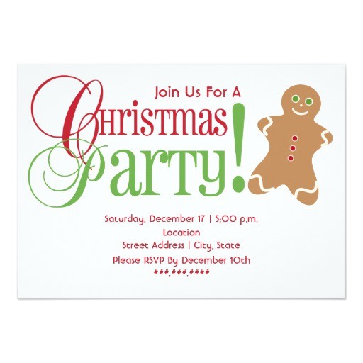 Gingerbread Man Birthday Party Invitations Gingerbread Man Red Green Christmas Party 5×7 Paper
