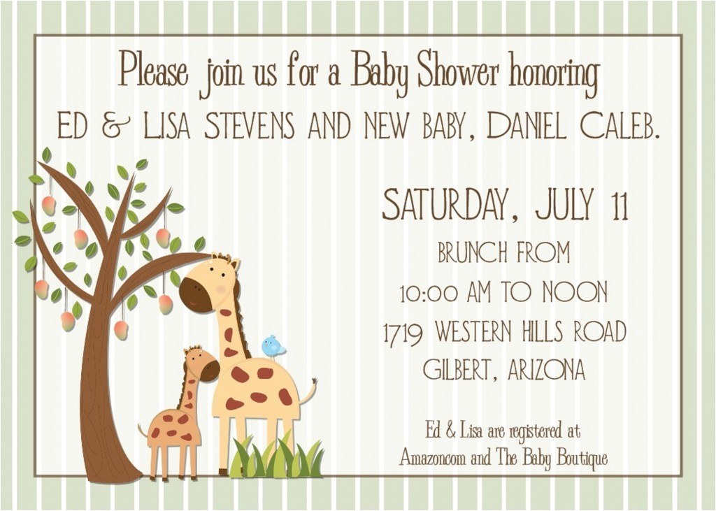 Giraffe Baby Shower Invitations Template Pink Giraffe Baby Shower Invitations Image