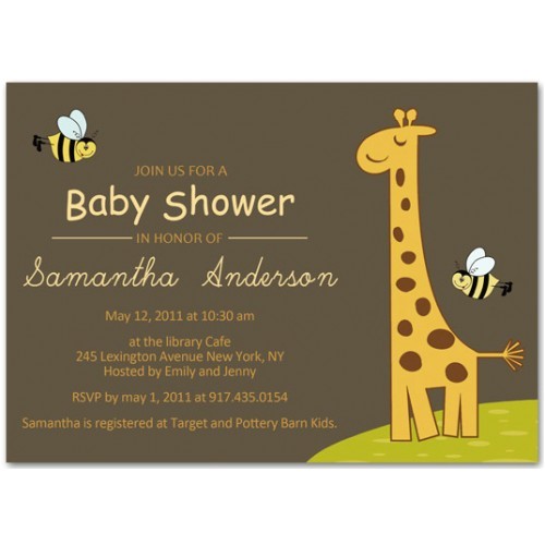 Giraffe Baby Shower Invites Baby Shower Invitations Giraffe theme