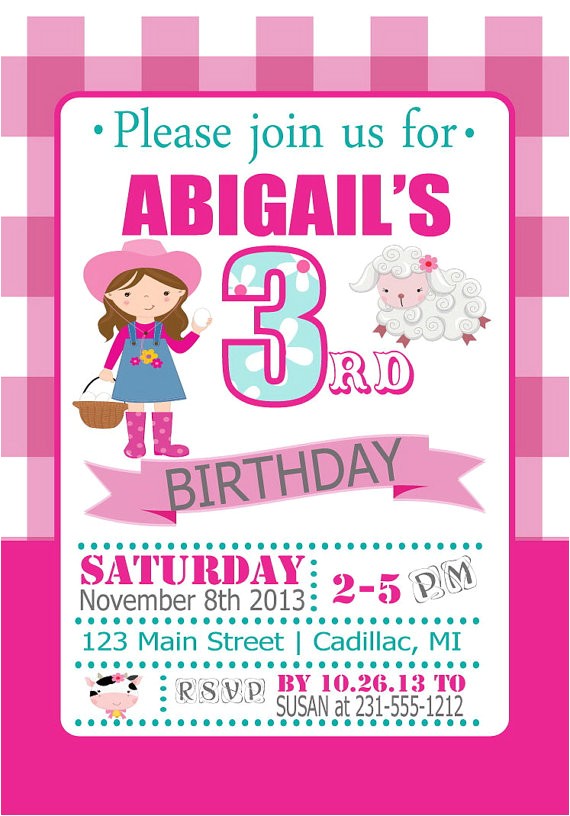 Girly Birthday Invitations Free Printable Barnyard Fun Invitation Printable Girly Girl Party