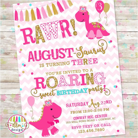 Girly Birthday Invitations Free Printable Girly Dinosaur Invite Girl Dinosaur Birthday Pink and